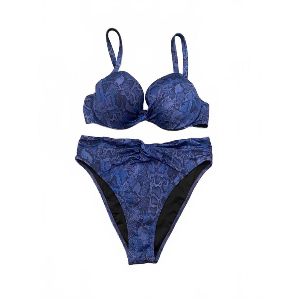 EUC Victoria's Secret Bikini Swim Top Underwire & High Waist Twist Bottom